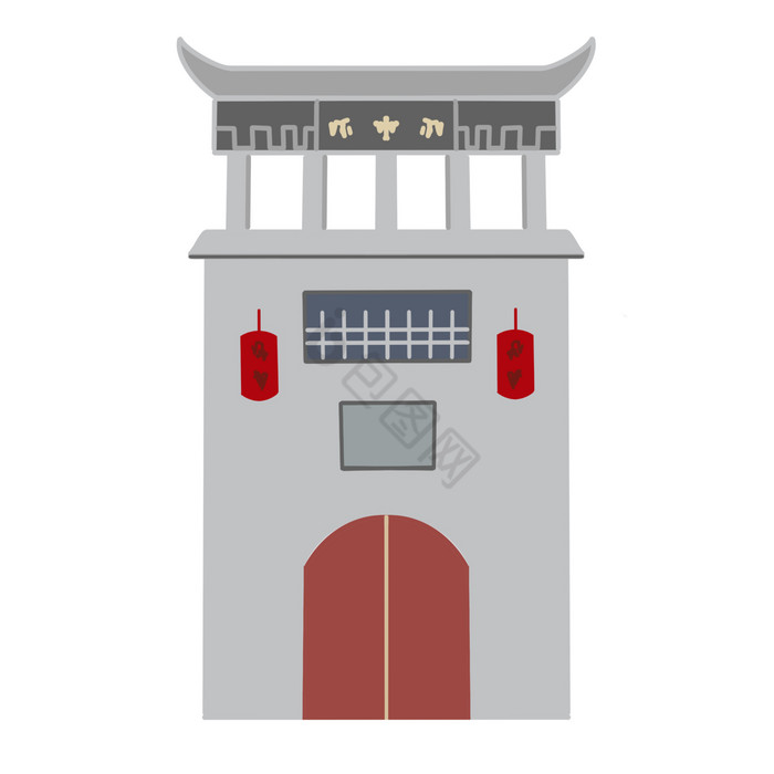 中式古风门楼大门图片
