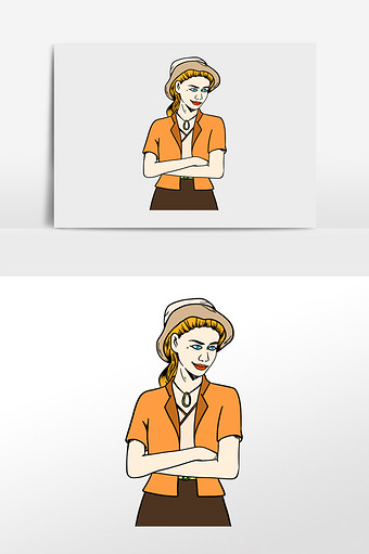 卡通复古美漫人物