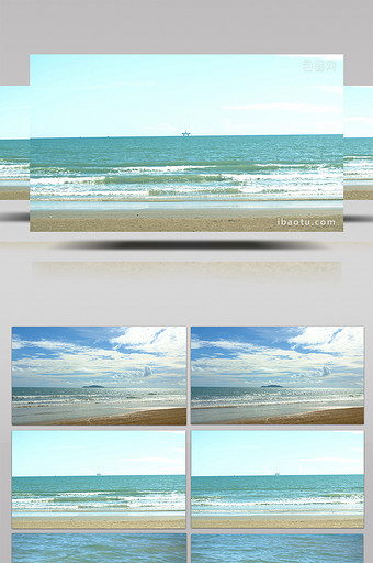 4K实拍唯美海边沙滩海浪空境视频素材图片