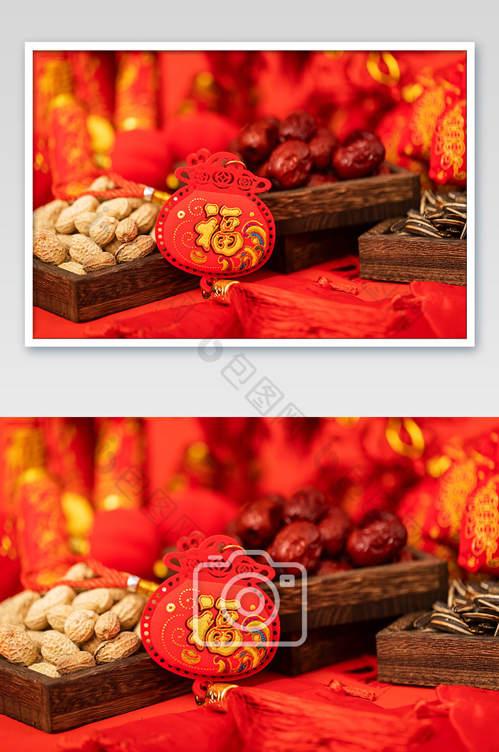 新年春节红火喜庆坚果福包图片