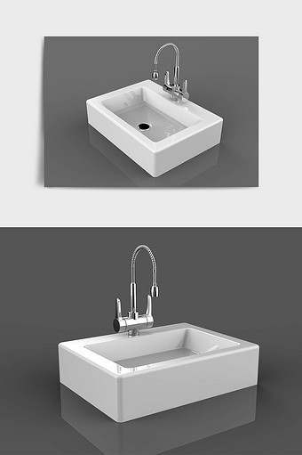 家用浴室洗漱盥洗台C4D模型图片