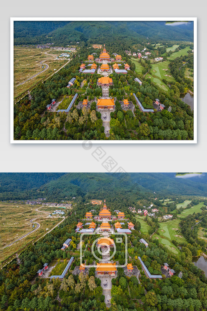 航拍大气云南大理的三塔公园建筑摄影图片图片