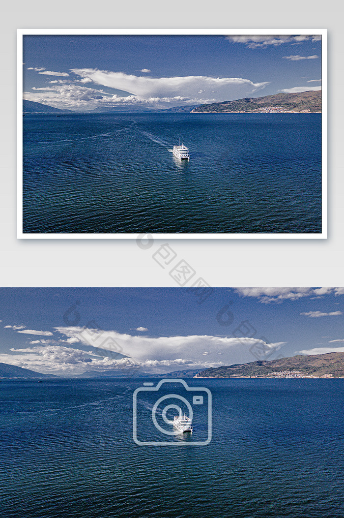 航拍大气的大理的洱海边风景摄影图片