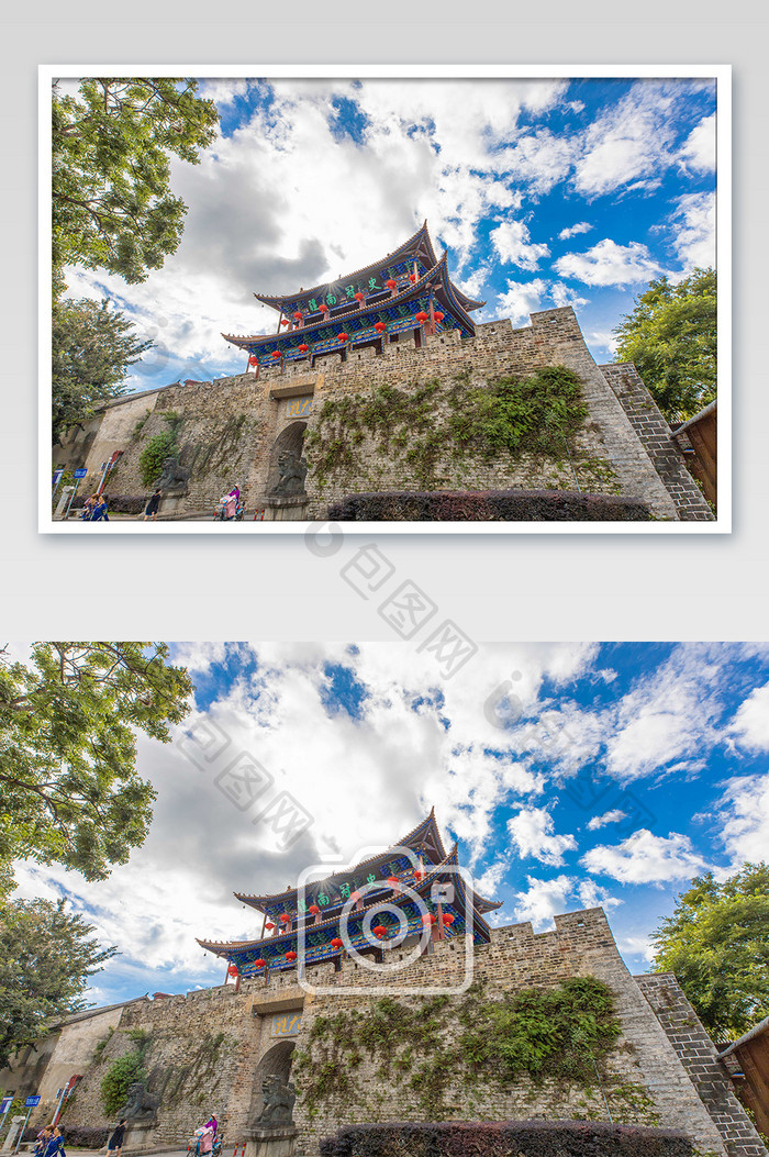 大气的大理古城城门建筑摄影图片