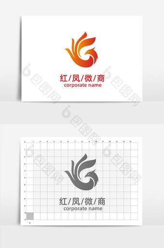 红凤商务凤凰标志logo图片