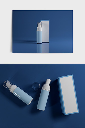 C4D化妆品泡沫洁面产品包装通用模型图片