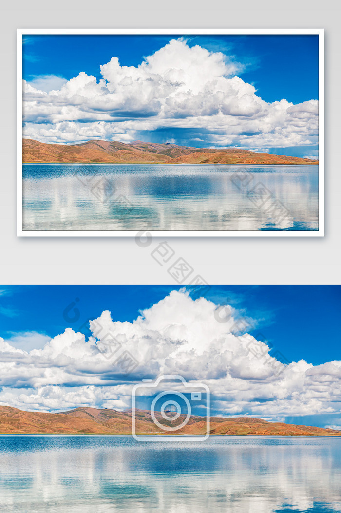 西藏纳木措湖泊倒影图片图片