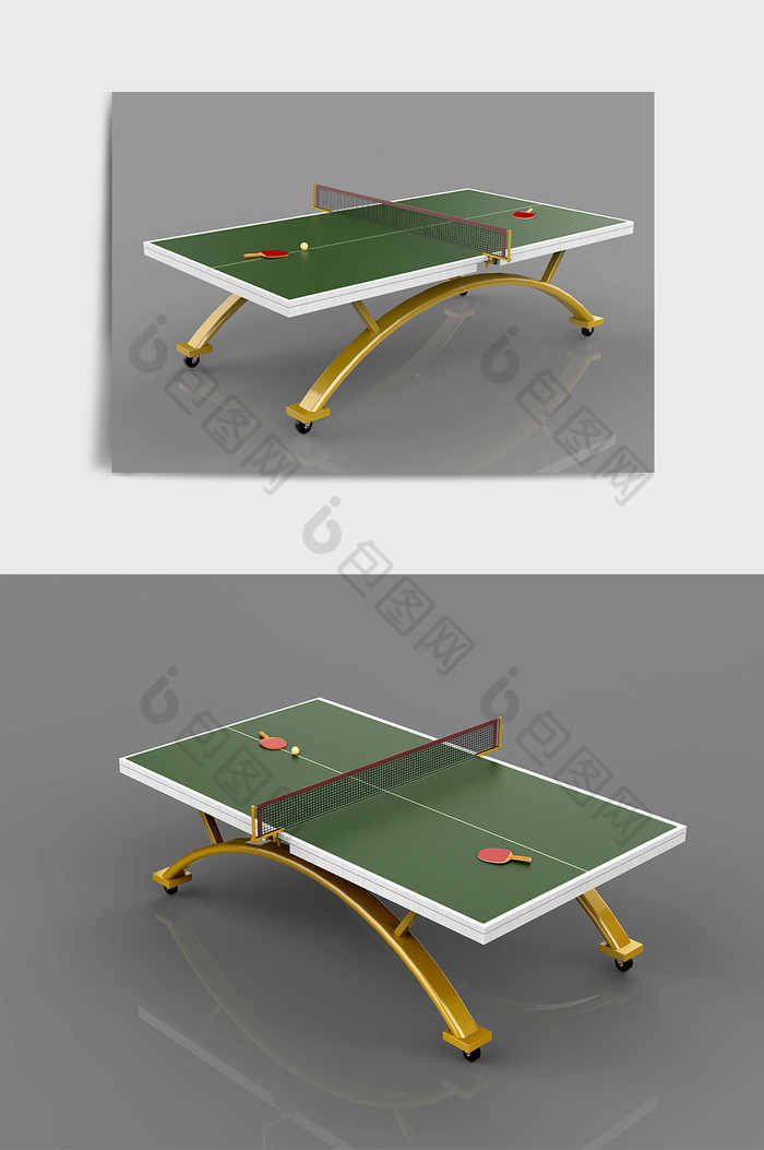 健身运动器材乒乓球桌C4D模型