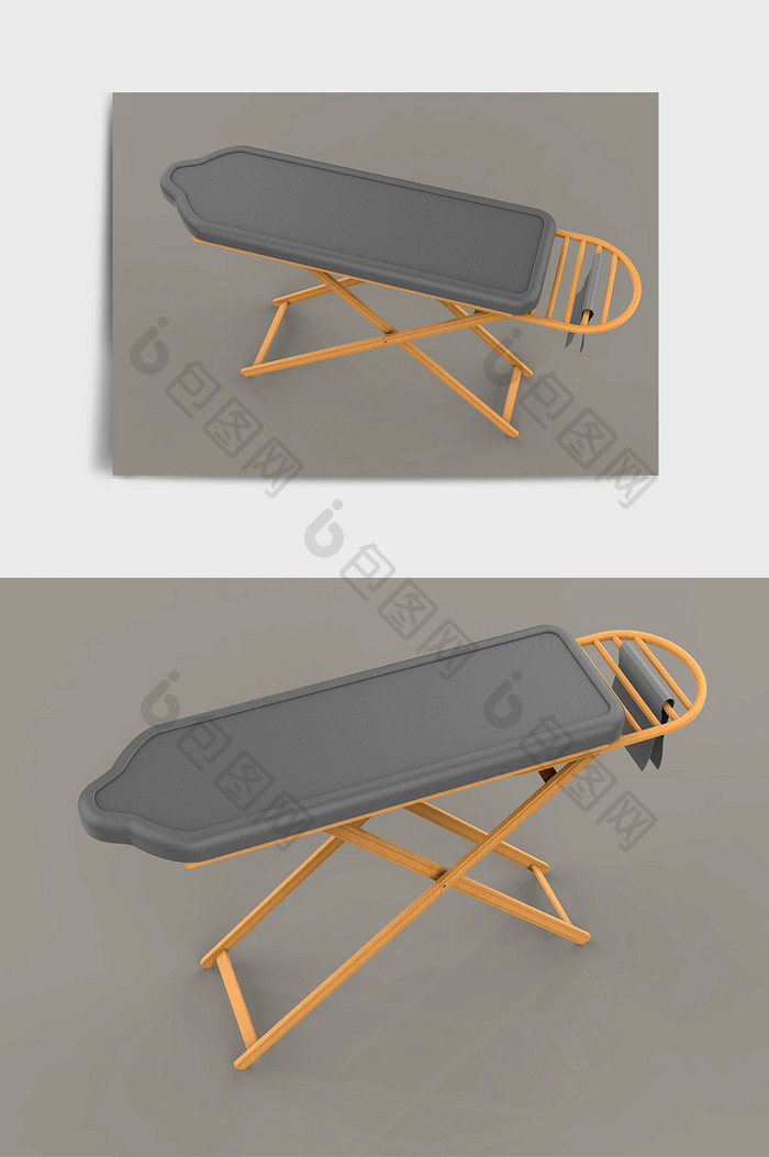 实木家居用品日用品熨烫板C4D模型