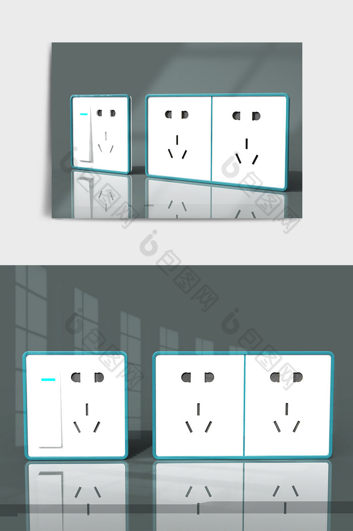 家用日用品开关插座C4D模型图片图片