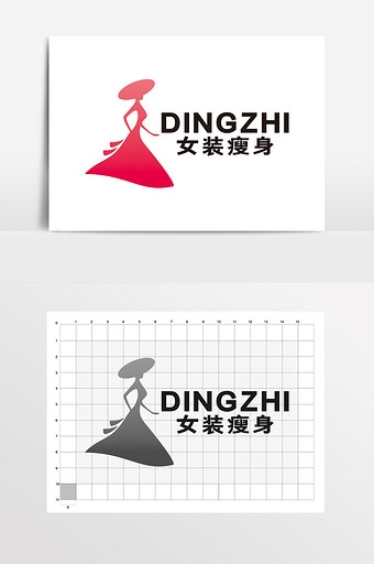 女裝私人定製服裝禮服瘦身logo標誌vi圖片下載