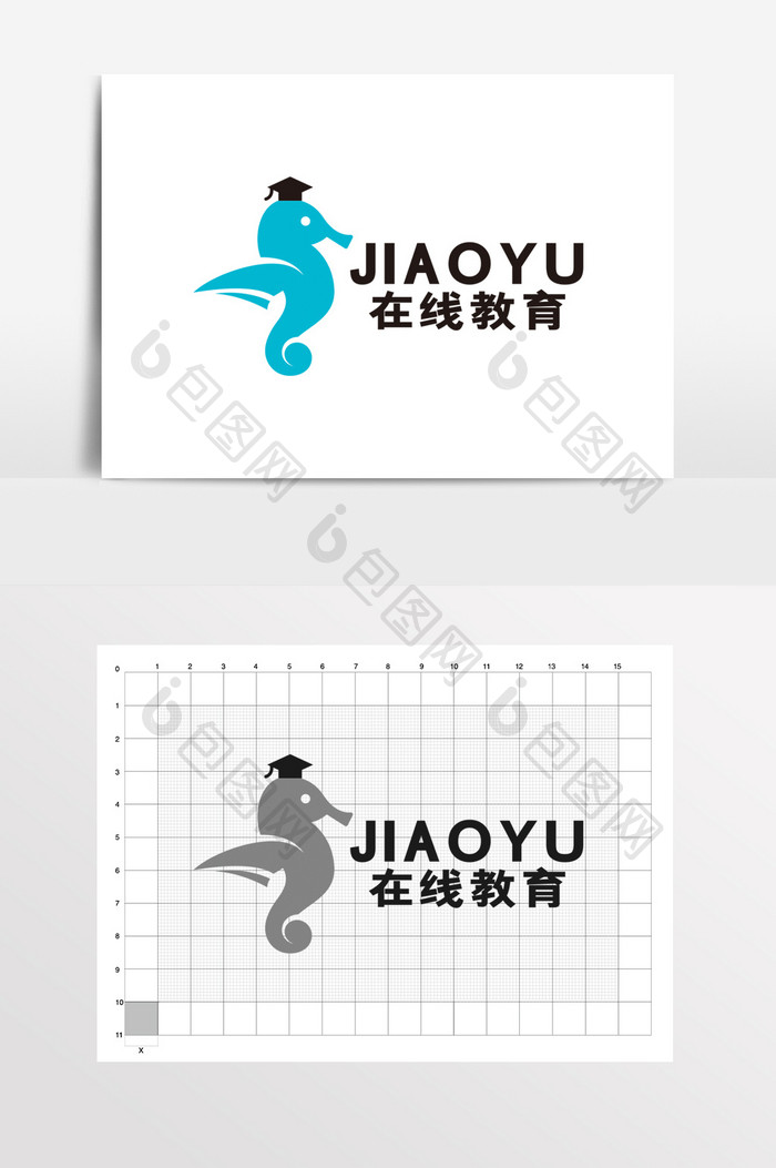 早教在线教育海马博士LOGO标志VI