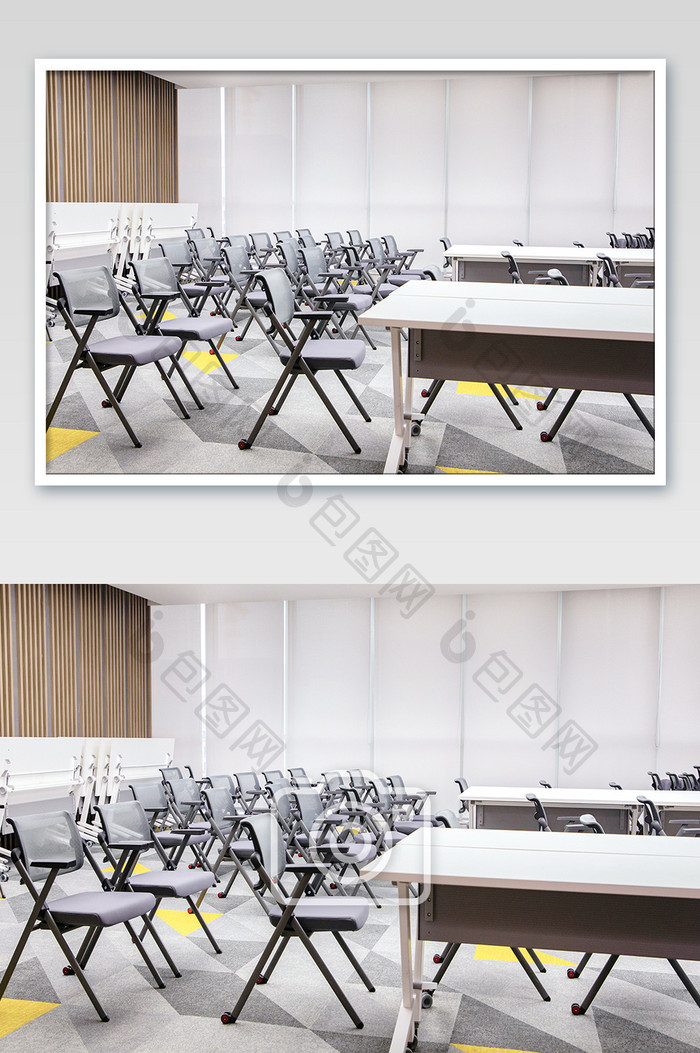 商务简洁现代化办公室会议室整齐桌椅摄影图