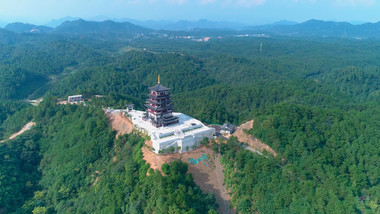 航拍浙江衢州常山县文峰塔