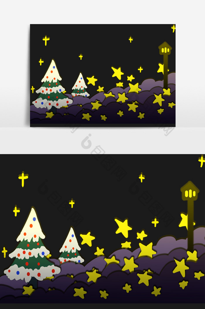 圣诞节圣诞树星星底边图片图片