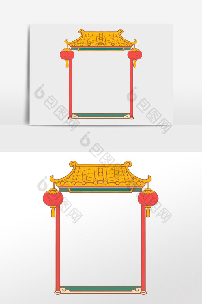 中式新春门楼边框图片图片