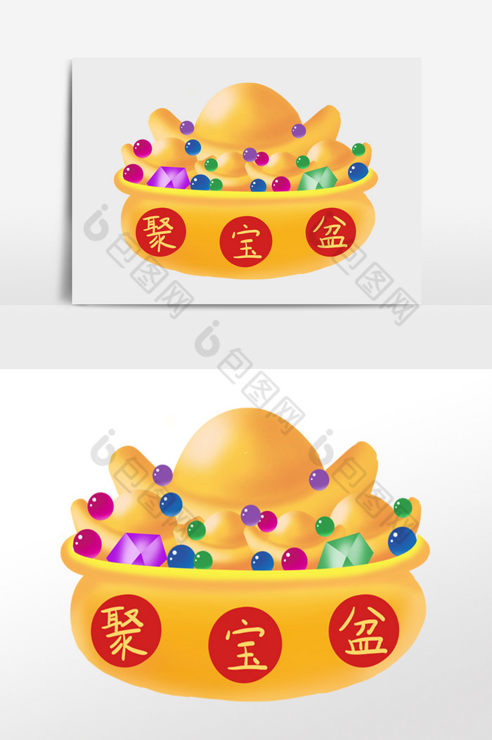 金银财宝聚宝盆金钱图片图片