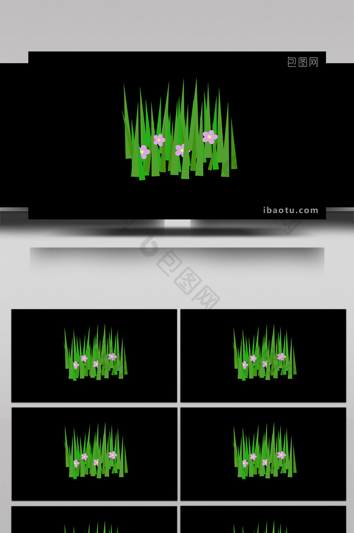 扁平画风自然节气小动效立春花丛MG动画