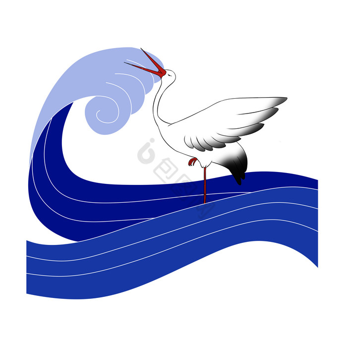 白鹭海浪海鸟鸟类图片