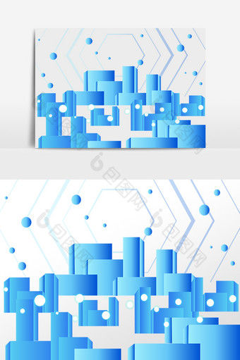 蓝色商务高科技建筑图片