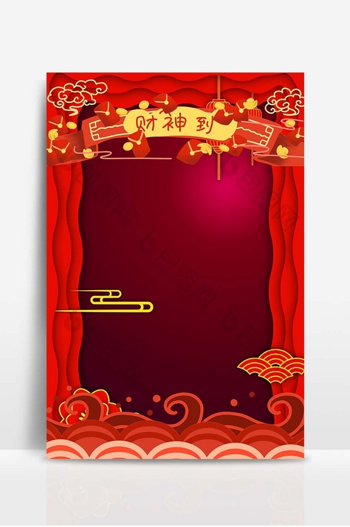 喜庆新年财神到卡通 背景下载 包图网