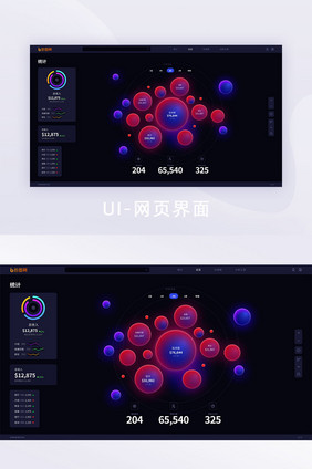 深色数据可视化购物行为统计界面