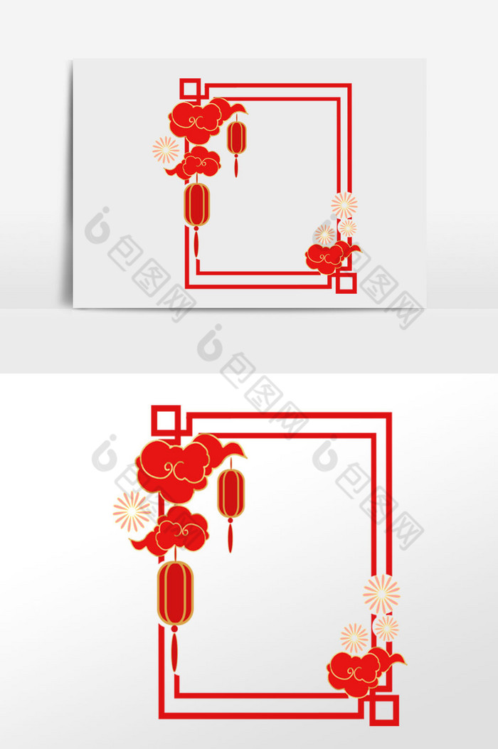 新春春节祥云边框图片图片