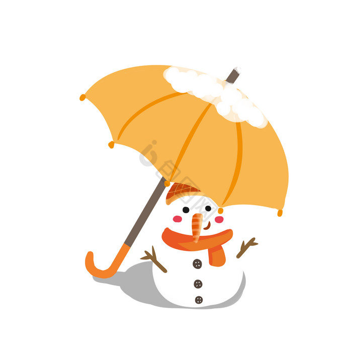冬天冬季雨伞雪人图片