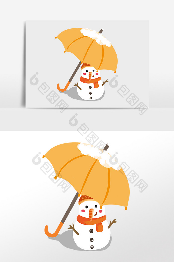 冬天冬季雨伞雪人图片图片