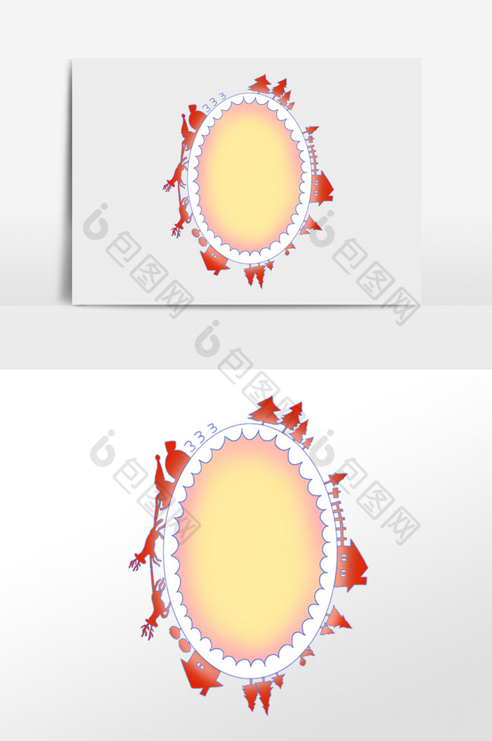 圣诞节椭圆形边框