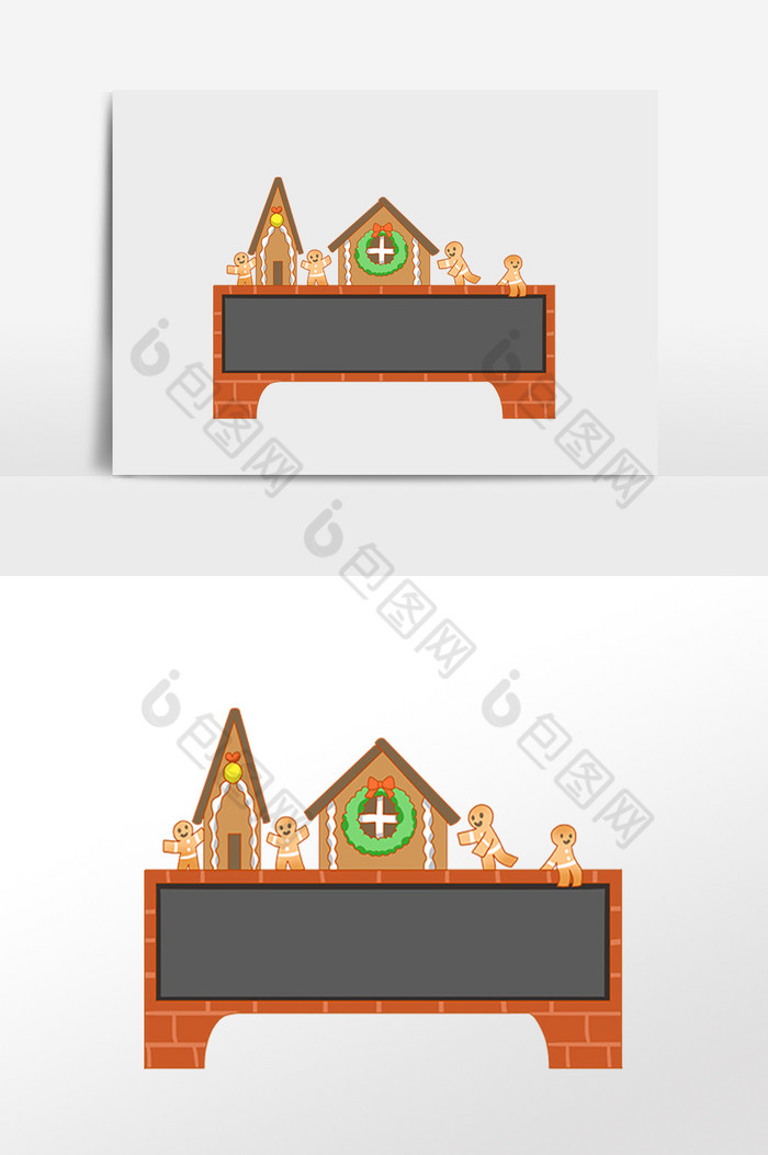 圣诞节城堡装饰边框图片图片