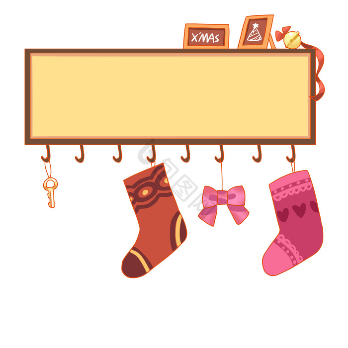 圣诞节袜子装饰边框图片
