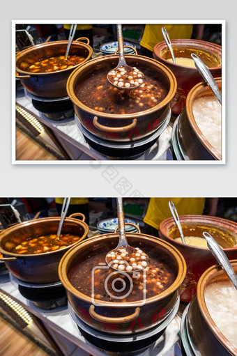 红枣糯米丸子汤摄影图图片
