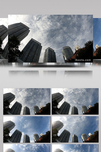 商务高楼楼群空镜延时实拍素材图片