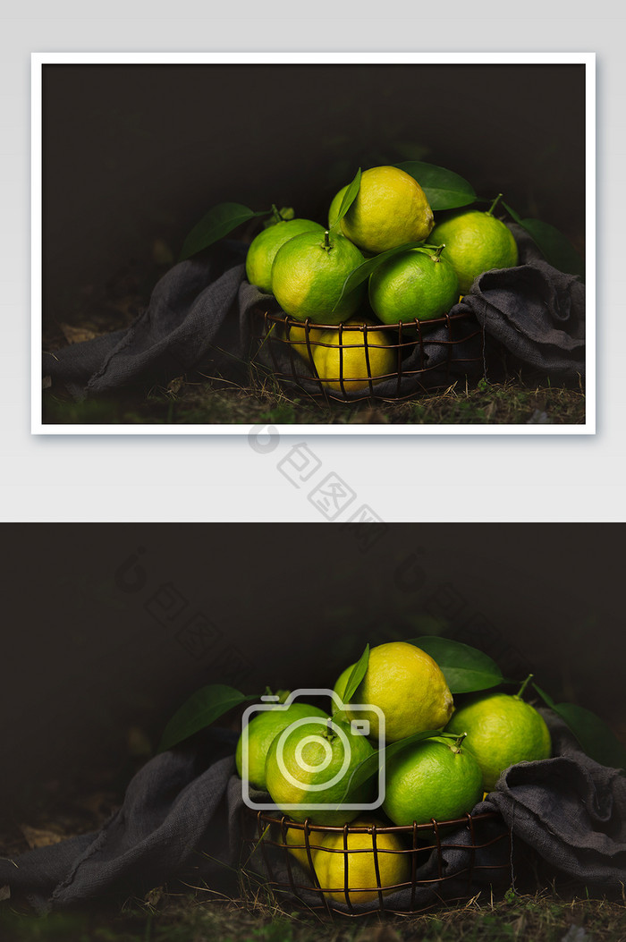 一筐桔子新鲜水果暗调