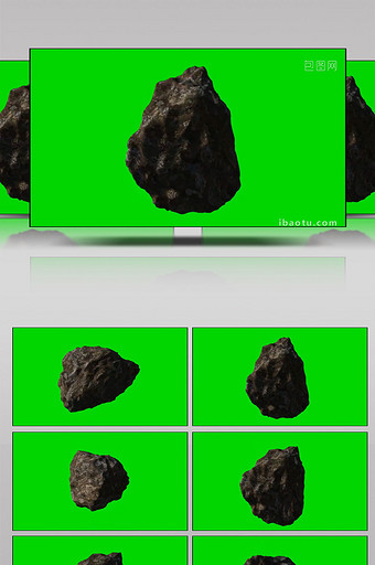 绿幕抠像大石头旋转视频图片