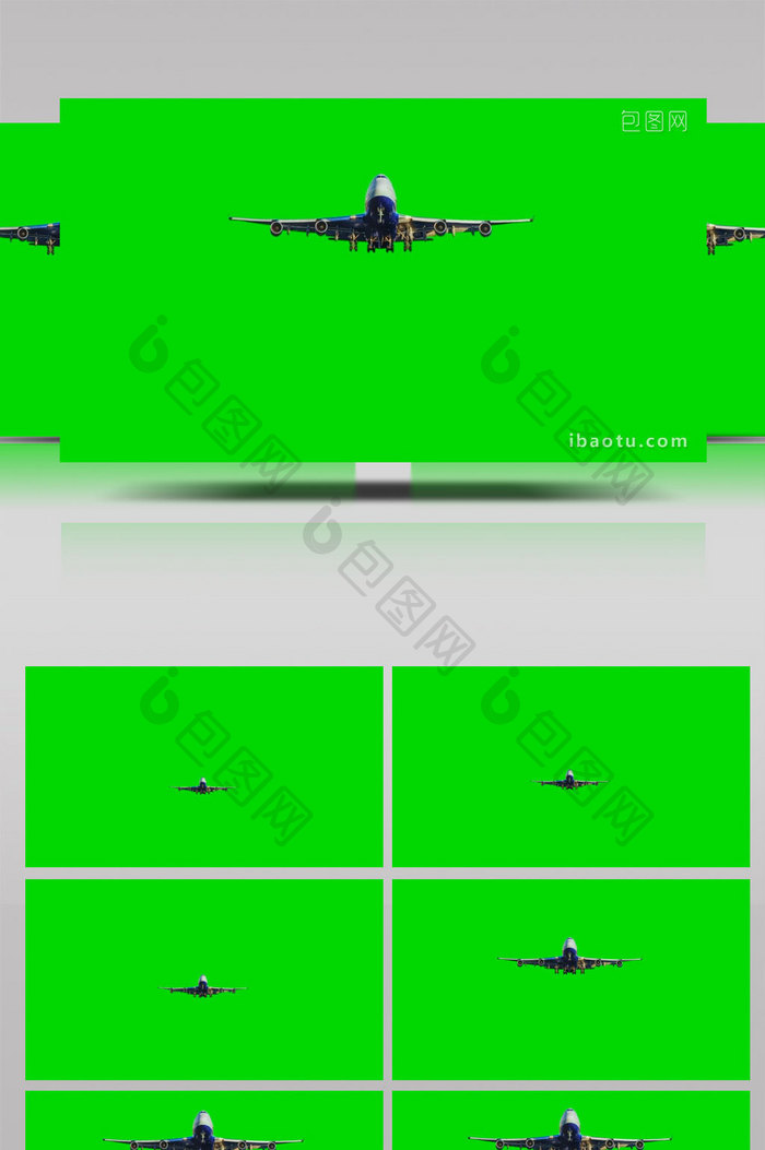 抠像飞机头顶飞过展示合成视频