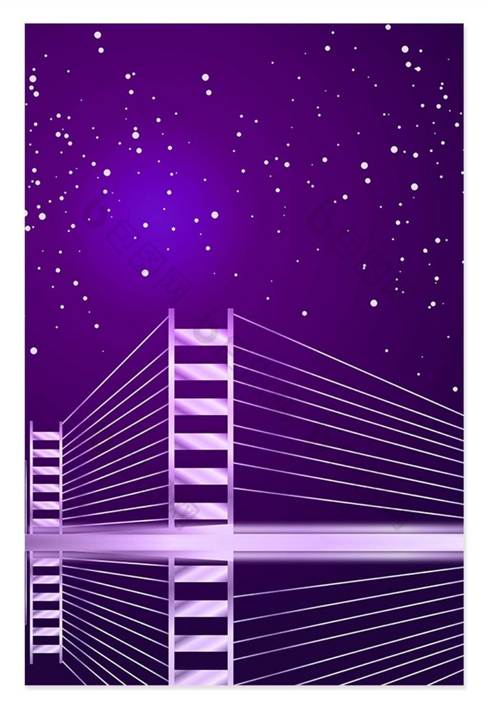 紫色立体城市科技风背景