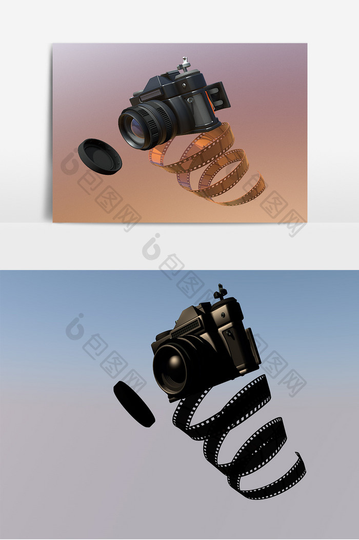 老式胶片相机产品模型