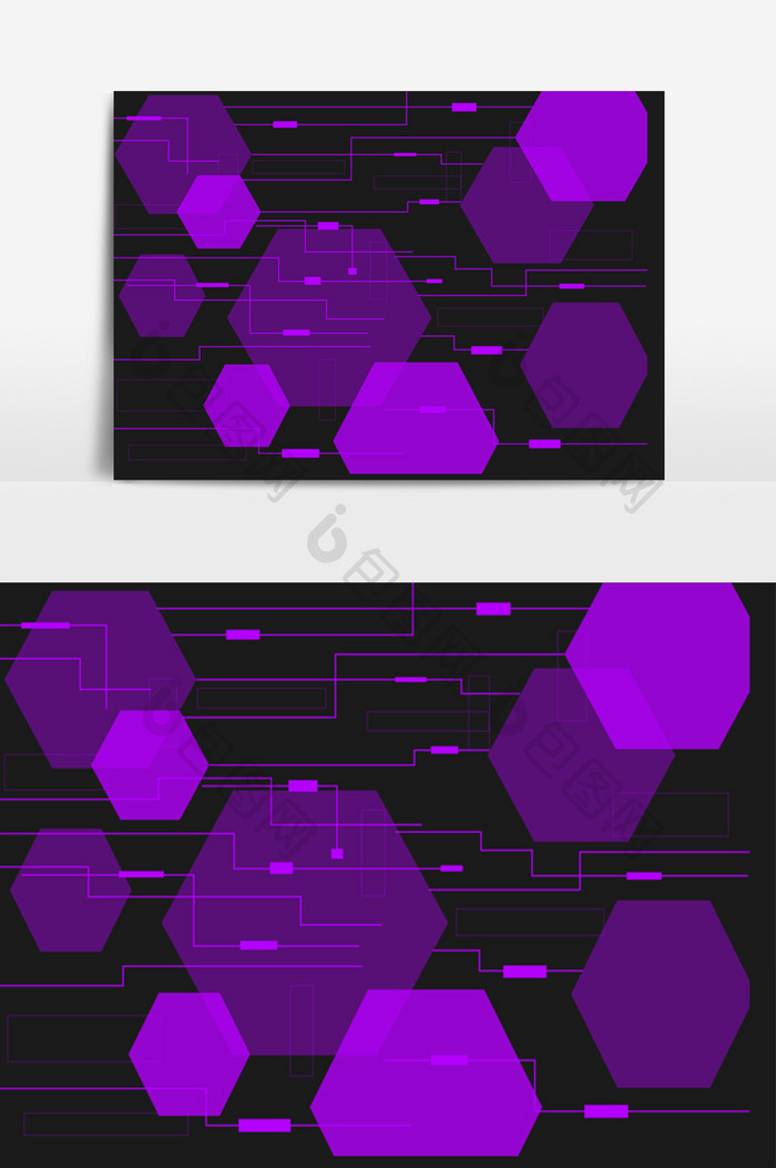 商务科技紫色几何科技线