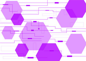 商务科技紫色几何科技线