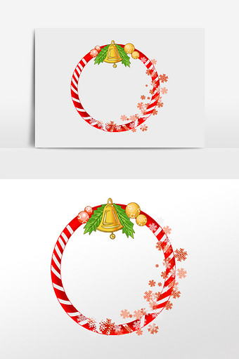 圣诞节铃铛红色边框