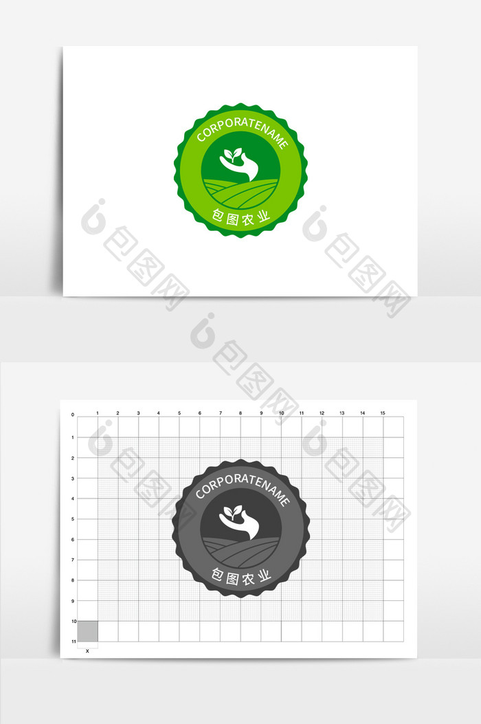 包图农业绿色环保果园标志logo