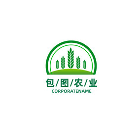 包图农业小麦农田标志logo