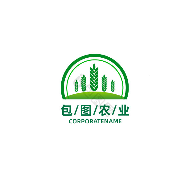 包图农业小麦农田标志logo图片