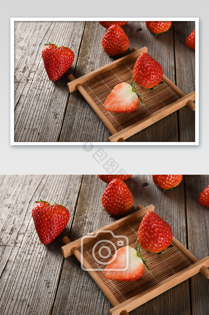新鲜草莓水果托盘