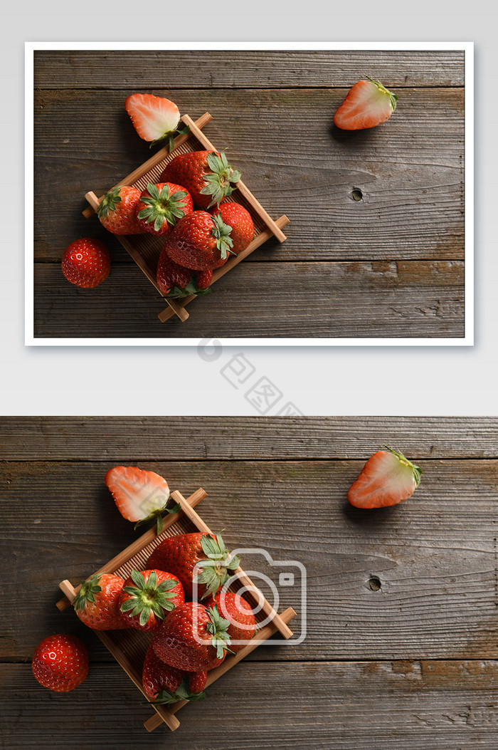 新鲜草莓水果俯视图片图片