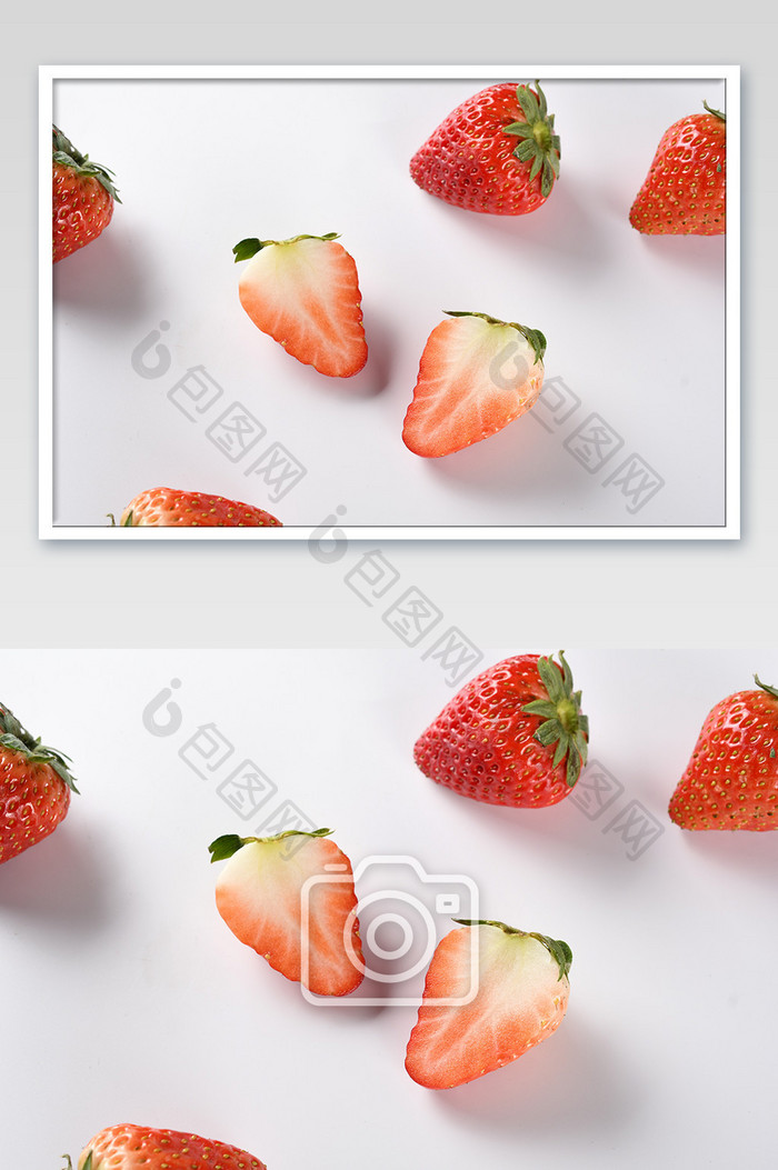 新鲜草莓水果摆设