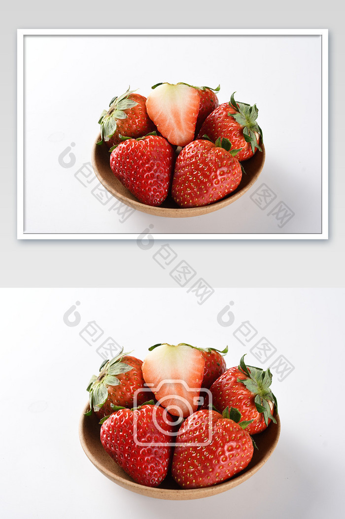 新鲜草莓水果装盘