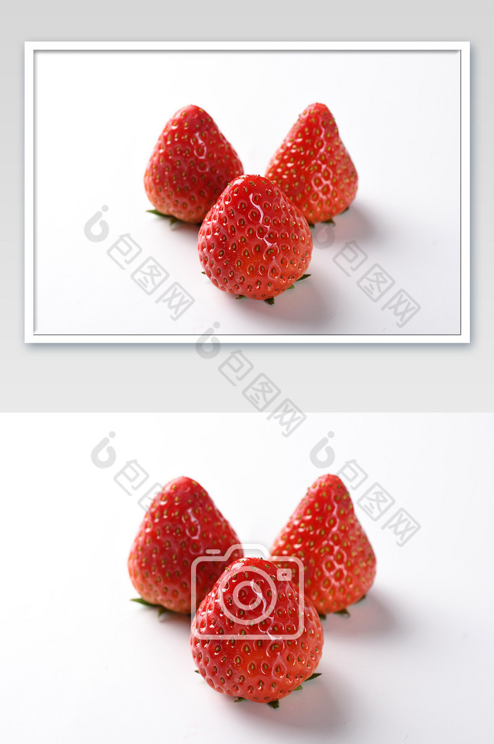 新鲜草莓水果45度视角图片图片